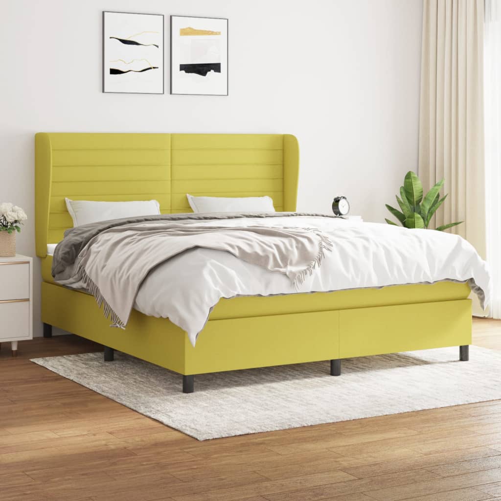 Boxspringbett Mit Matratze Stoff Grün
