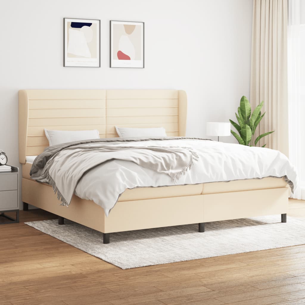 Boxspringbett Mit Matratze Stoff Creme
