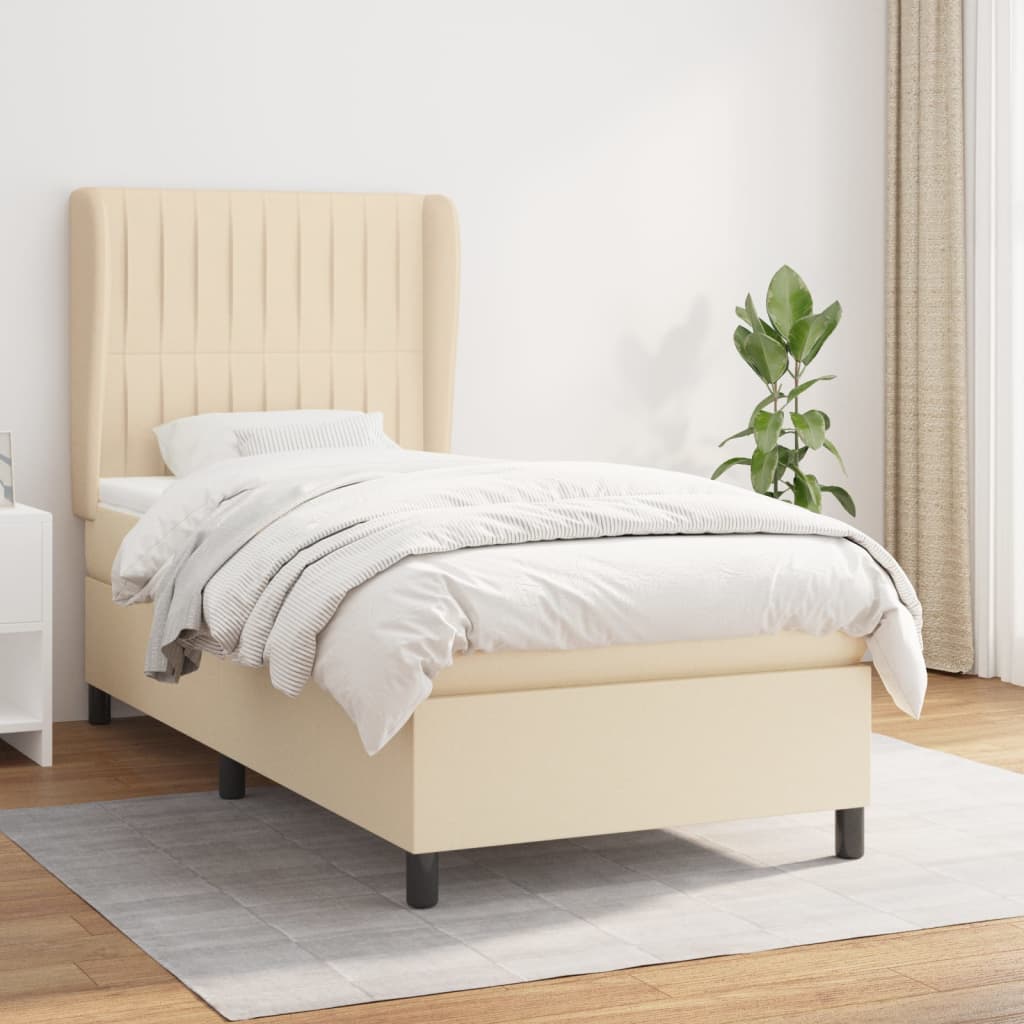 Boxspringbett Mit Matratze Stoff Creme