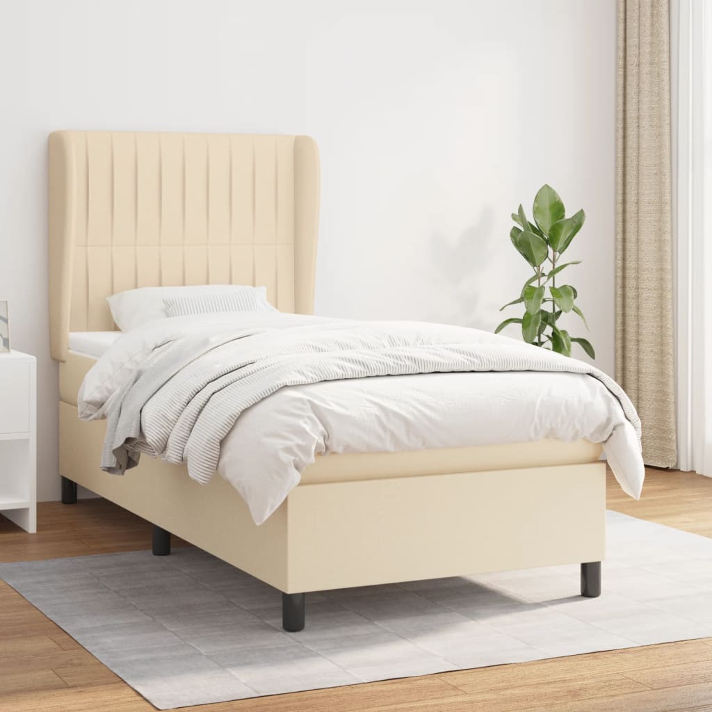 Boxspringbett Mit Matratze Stoff Creme