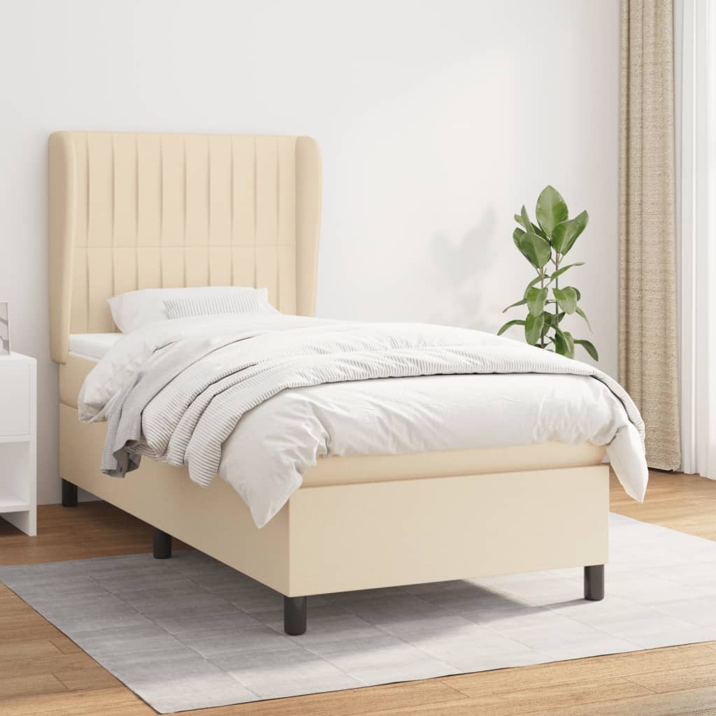 Boxspringbett Mit Matratze Stoff Creme