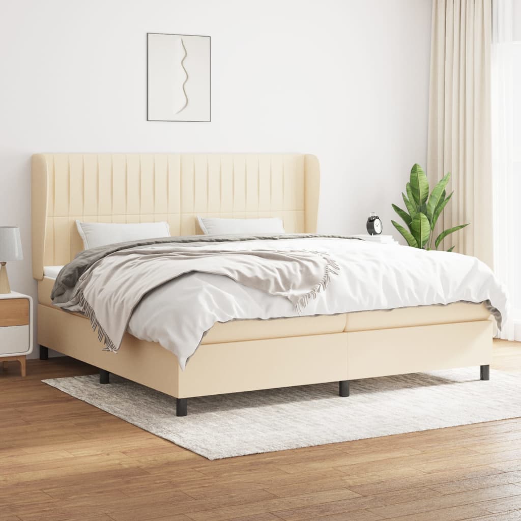Boxspringbett Mit Matratze Stoff Creme