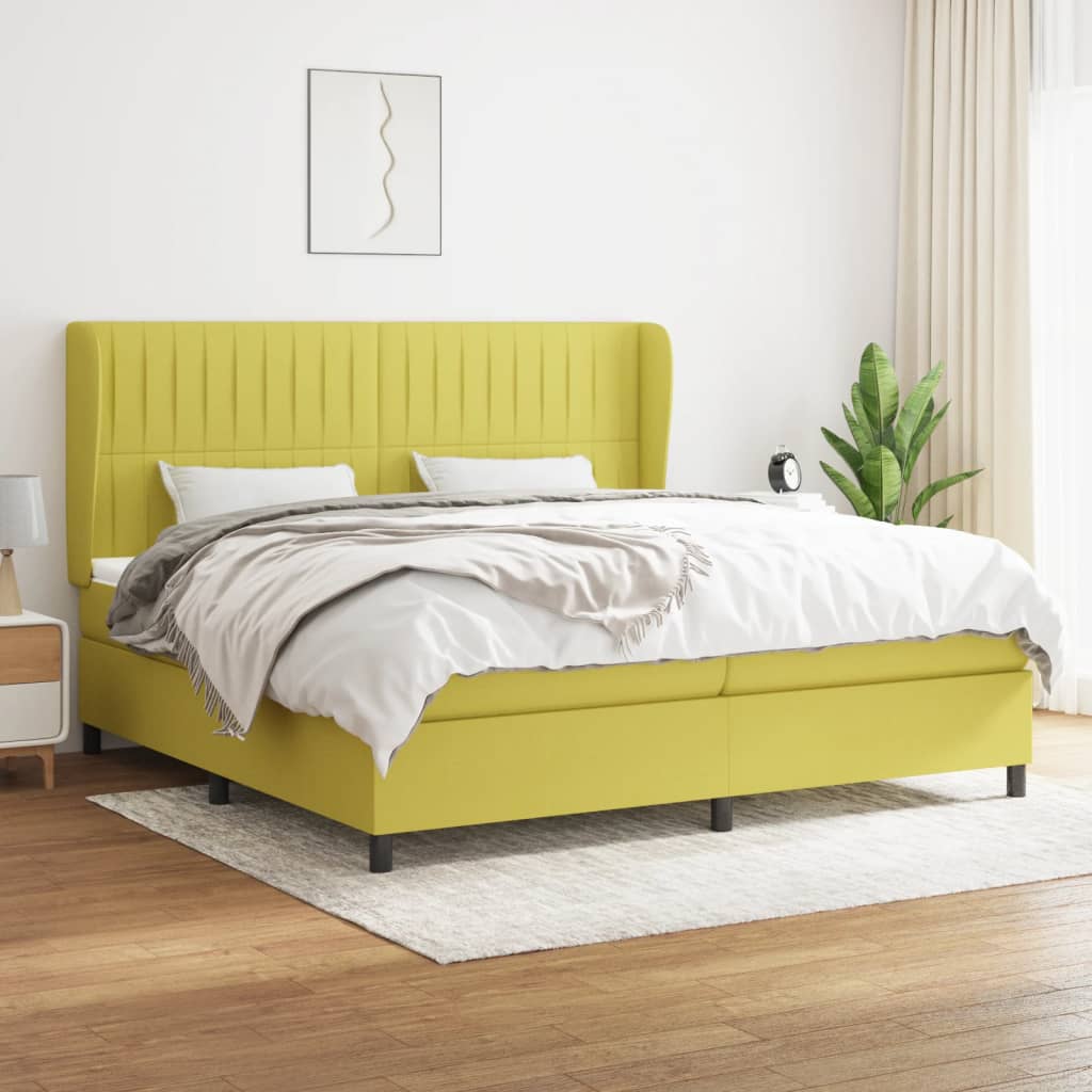 Boxspringbett Mit Matratze Stoff Grün