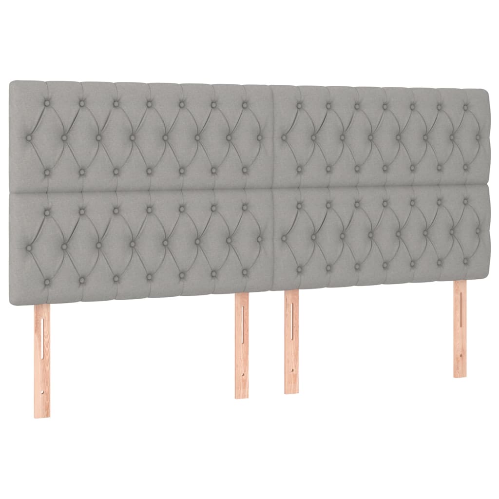 Boxspringbett Mit Matratze Stoff Hellgrau
