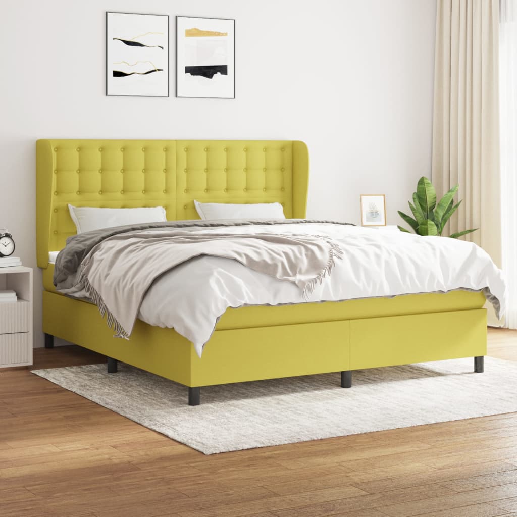 Boxspringbett Mit Matratze Stoff Grün