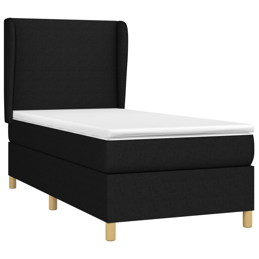 Boxspringbett Mit Matratze Stoff Schwarz