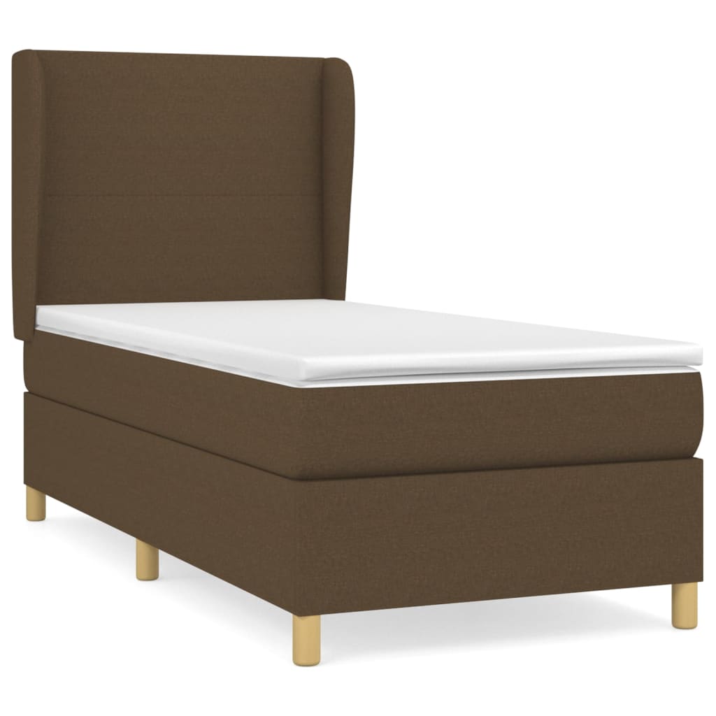 Boxspringbett Mit Matratze Stoff Dunkelbraun