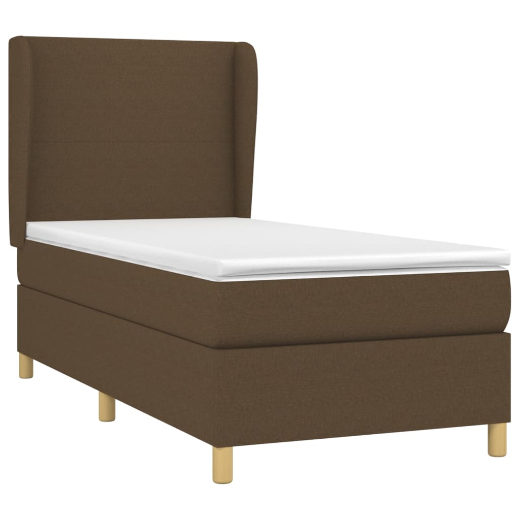 Boxspringbett Mit Matratze Stoff Dunkelbraun