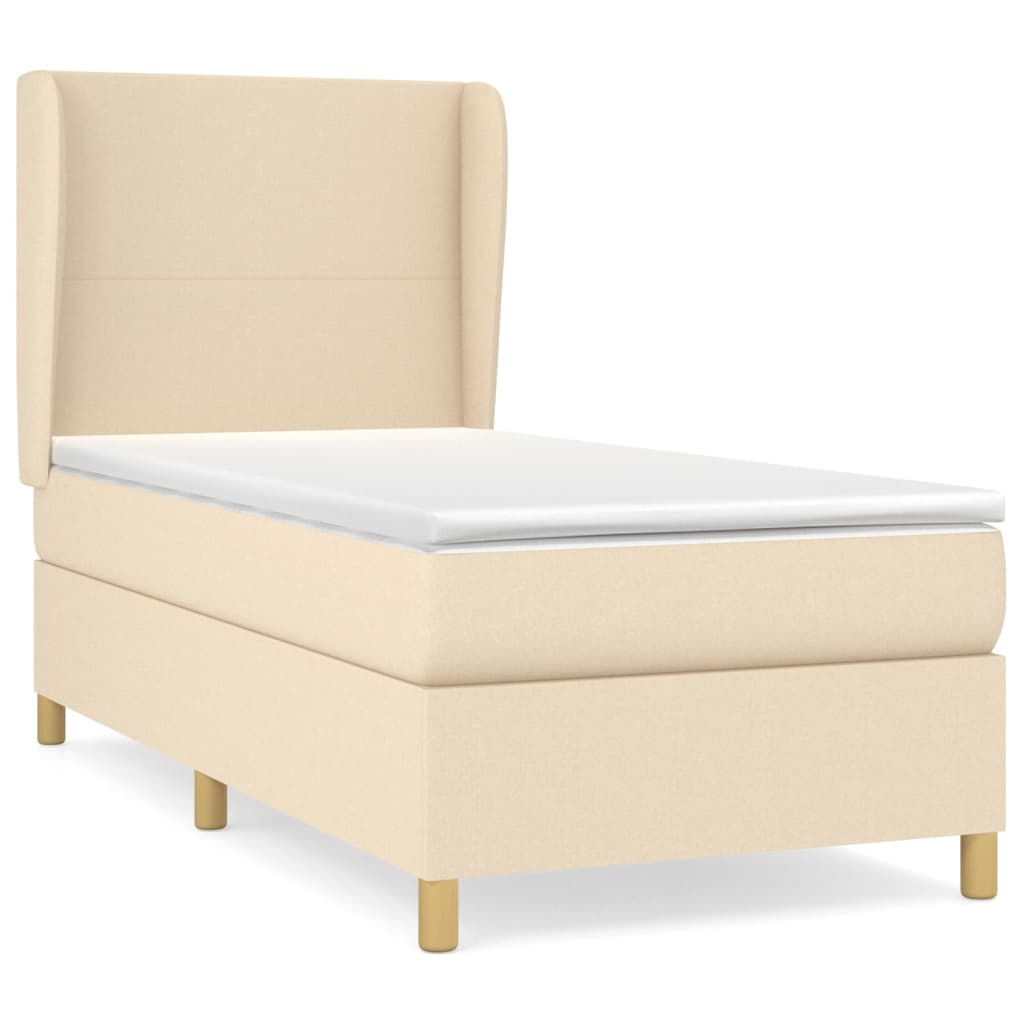 Boxspringbett Mit Matratze Stoff Creme