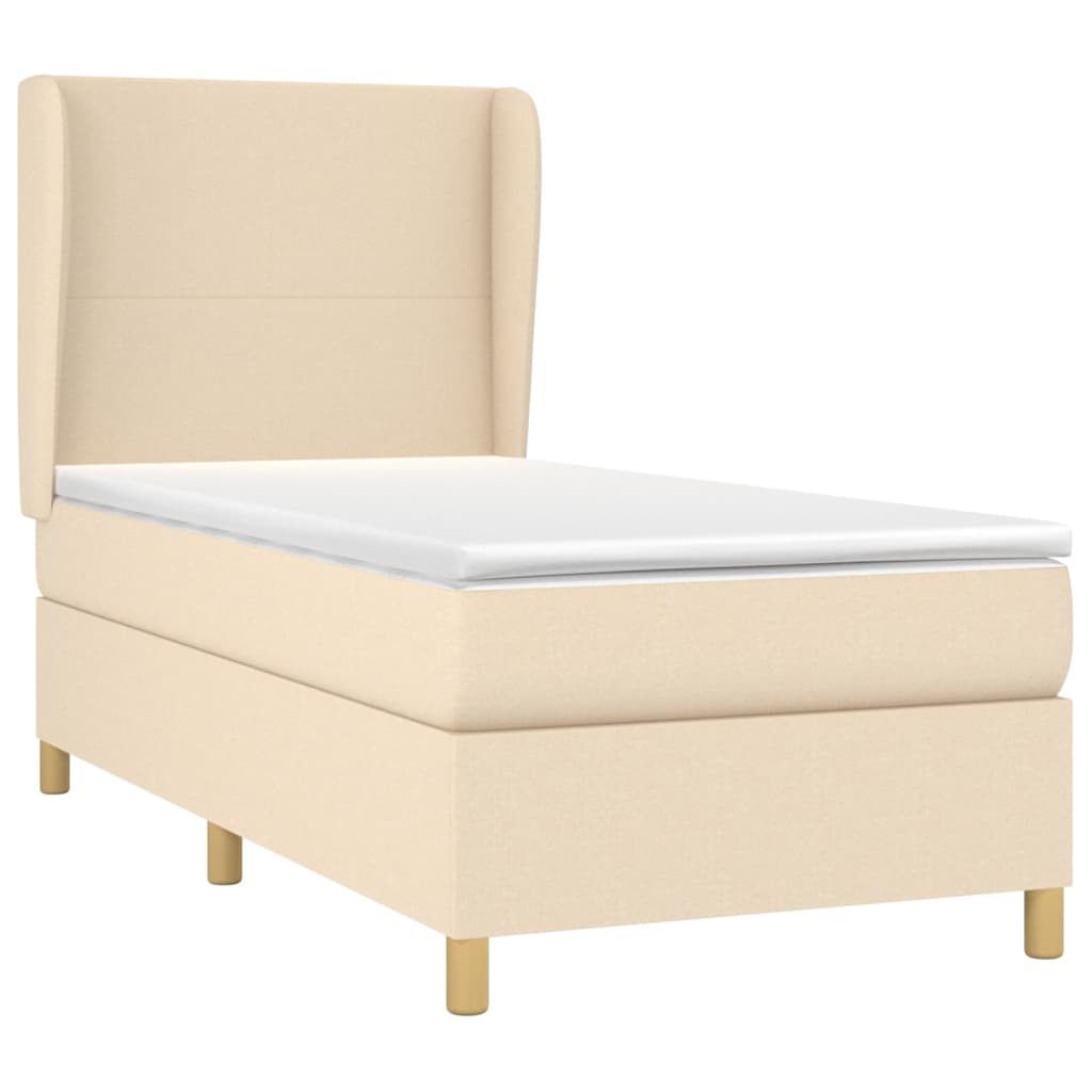 Boxspringbett Mit Matratze Stoff Creme