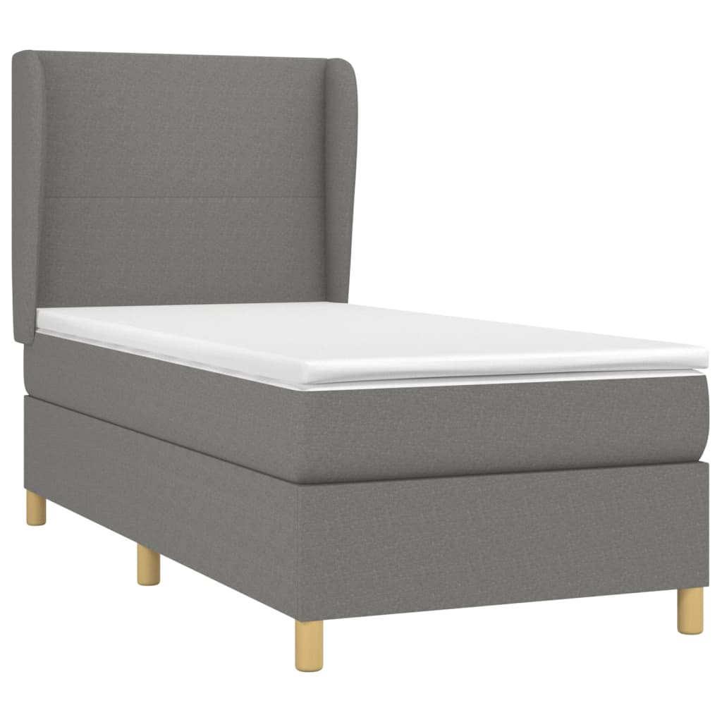 Boxspringbett Mit Matratze Stoff Dunkelgrau