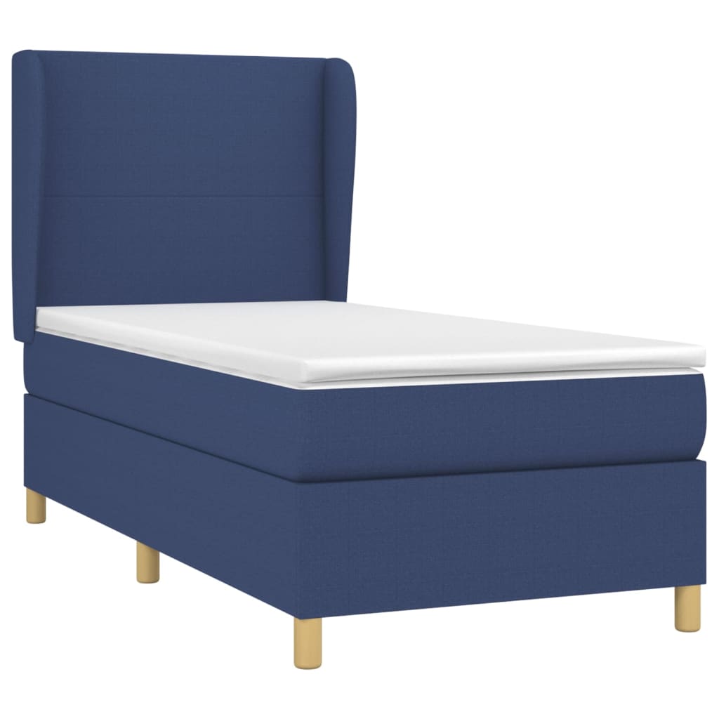 Boxspringbett Mit Matratze Stoff Blau