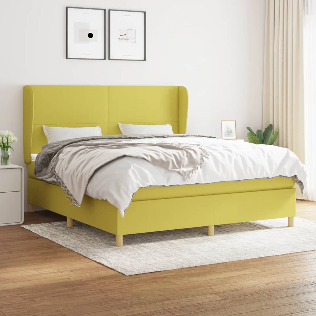 Boxspringbett Mit Matratze Stoff Grün