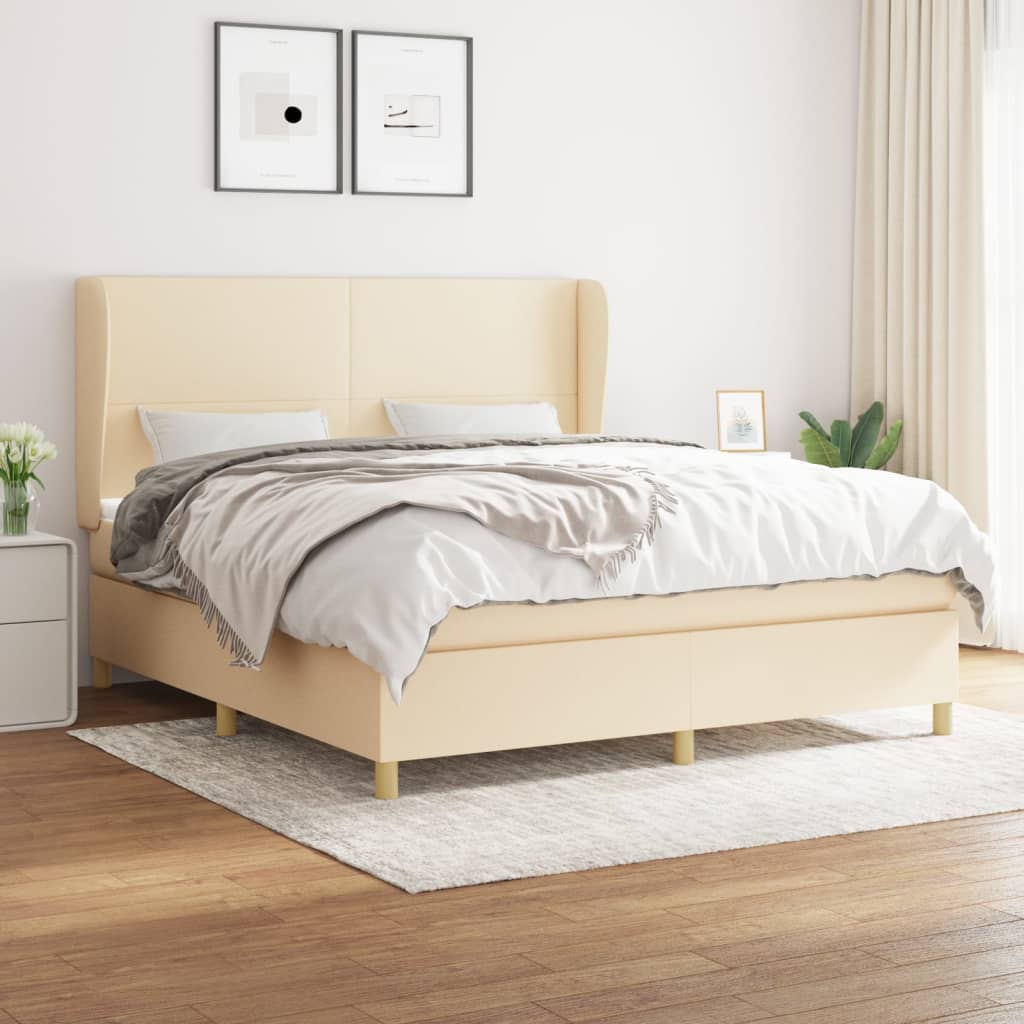 Boxspringbett Mit Matratze Stoff Creme
