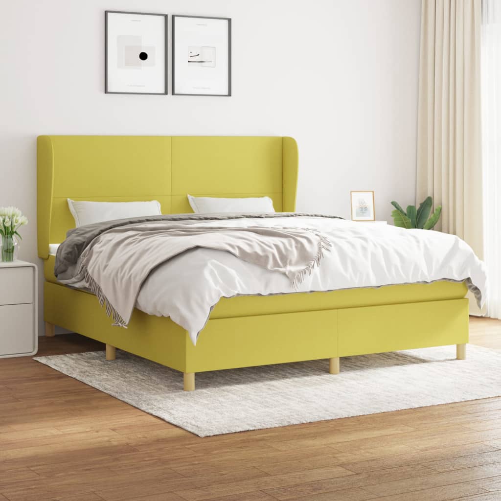 Boxspringbett Mit Matratze Stoff Grün