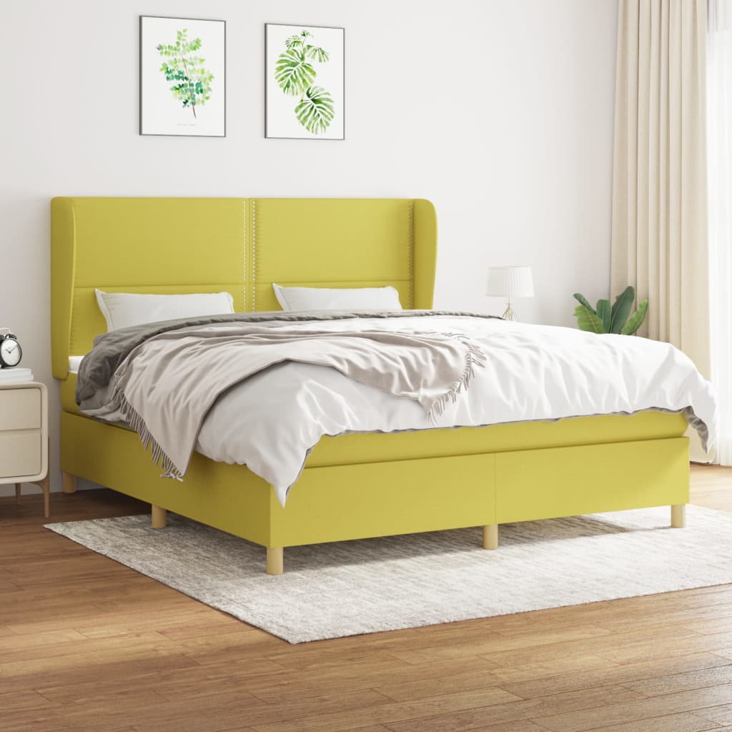 Boxspringbett Mit Matratze Stoff Grün