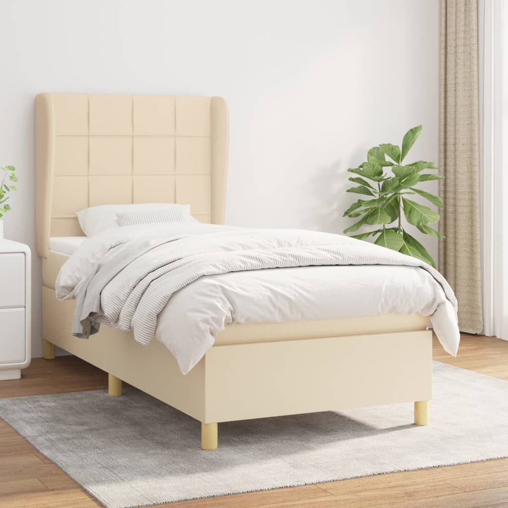 Boxspringbett Mit Matratze Stoff Creme