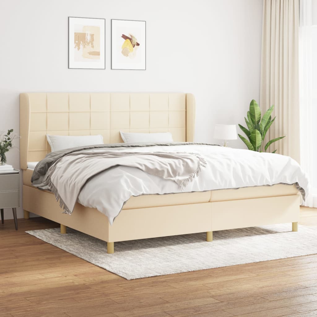Boxspringbett Mit Matratze Stoff Creme