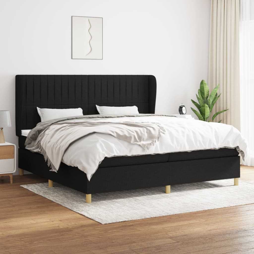 Boxspringbett Mit Matratze Stoff Schwarz