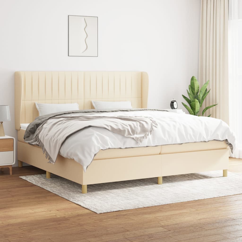 Boxspringbett Mit Matratze Stoff Creme