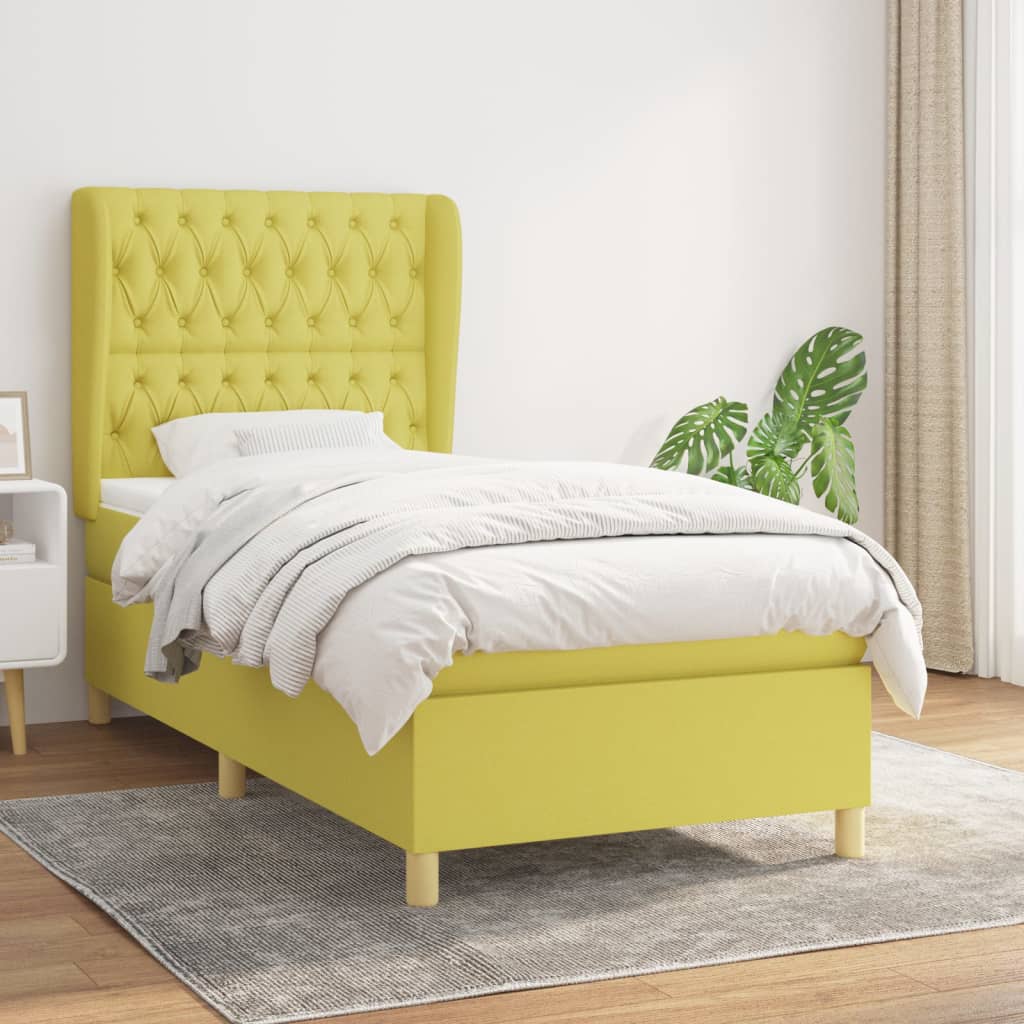 Boxspringbett Mit Matratze Stoff Grün