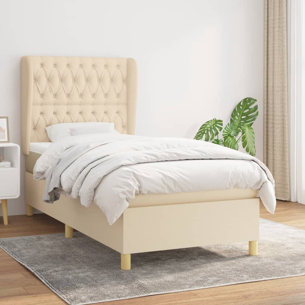Boxspringbett Mit Matratze Stoff Creme
