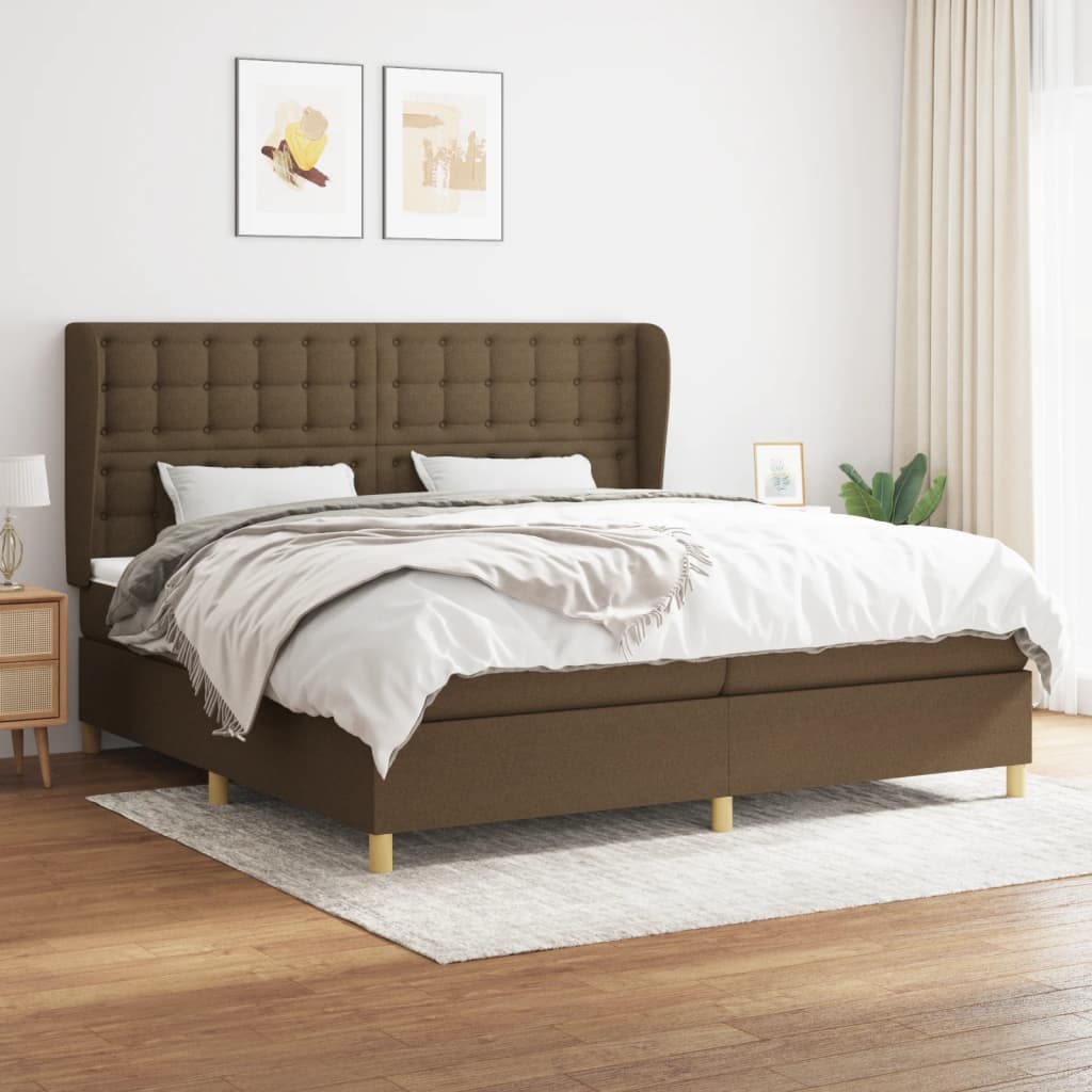 Boxspringbett Mit Matratze Stoff Dunkelbraun