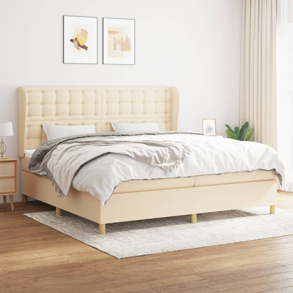 Boxspringbett Mit Matratze Stoff Creme