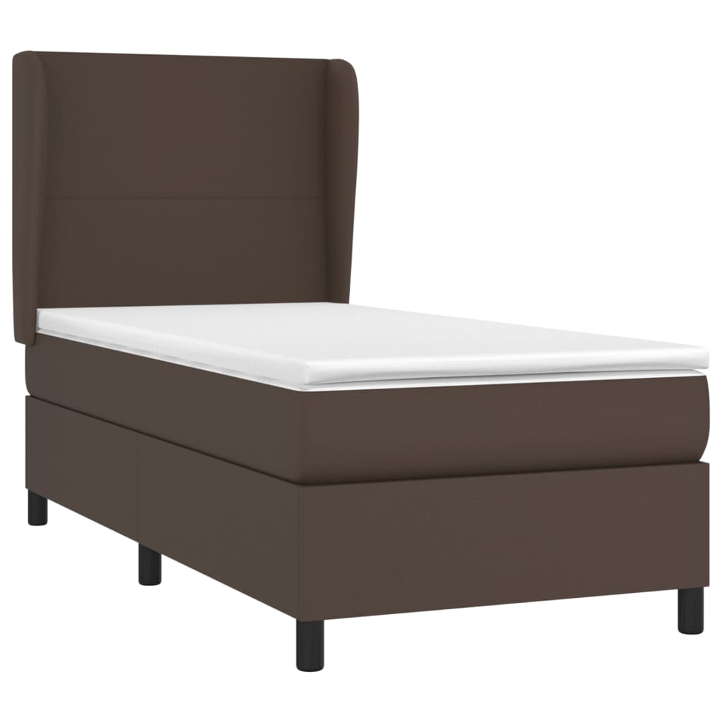 Boxspringbett Mit Matratze Kunstleder Braun