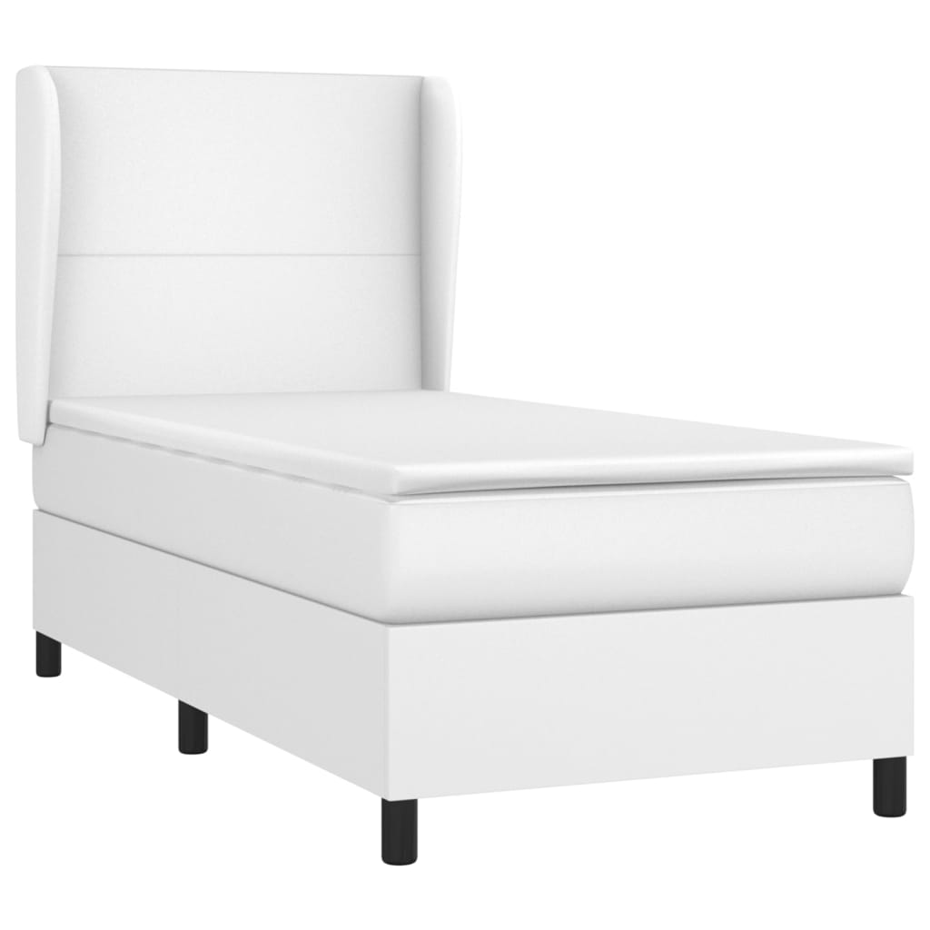 Boxspringbett Mit Matratze Kunstleder Weiß