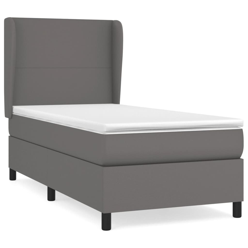 Boxspringbett Mit Matratze Kunstleder Grau