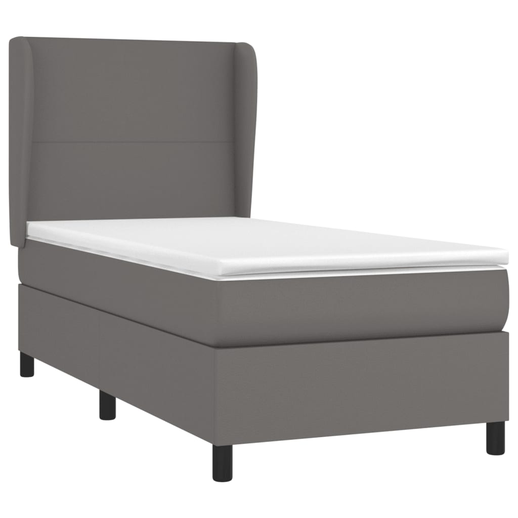 Boxspringbett Mit Matratze Kunstleder Grau
