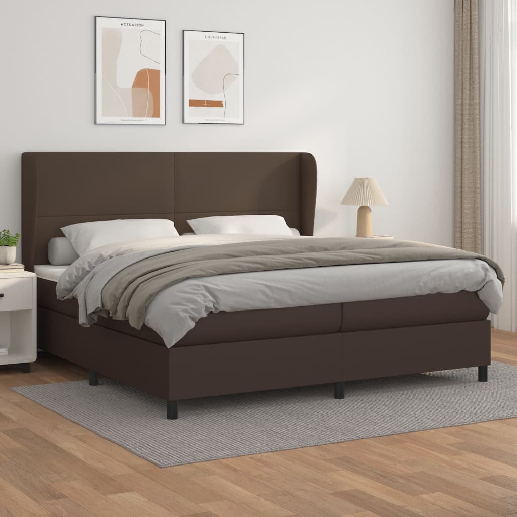 Boxspringbett Mit Matratze Kunstleder Braun