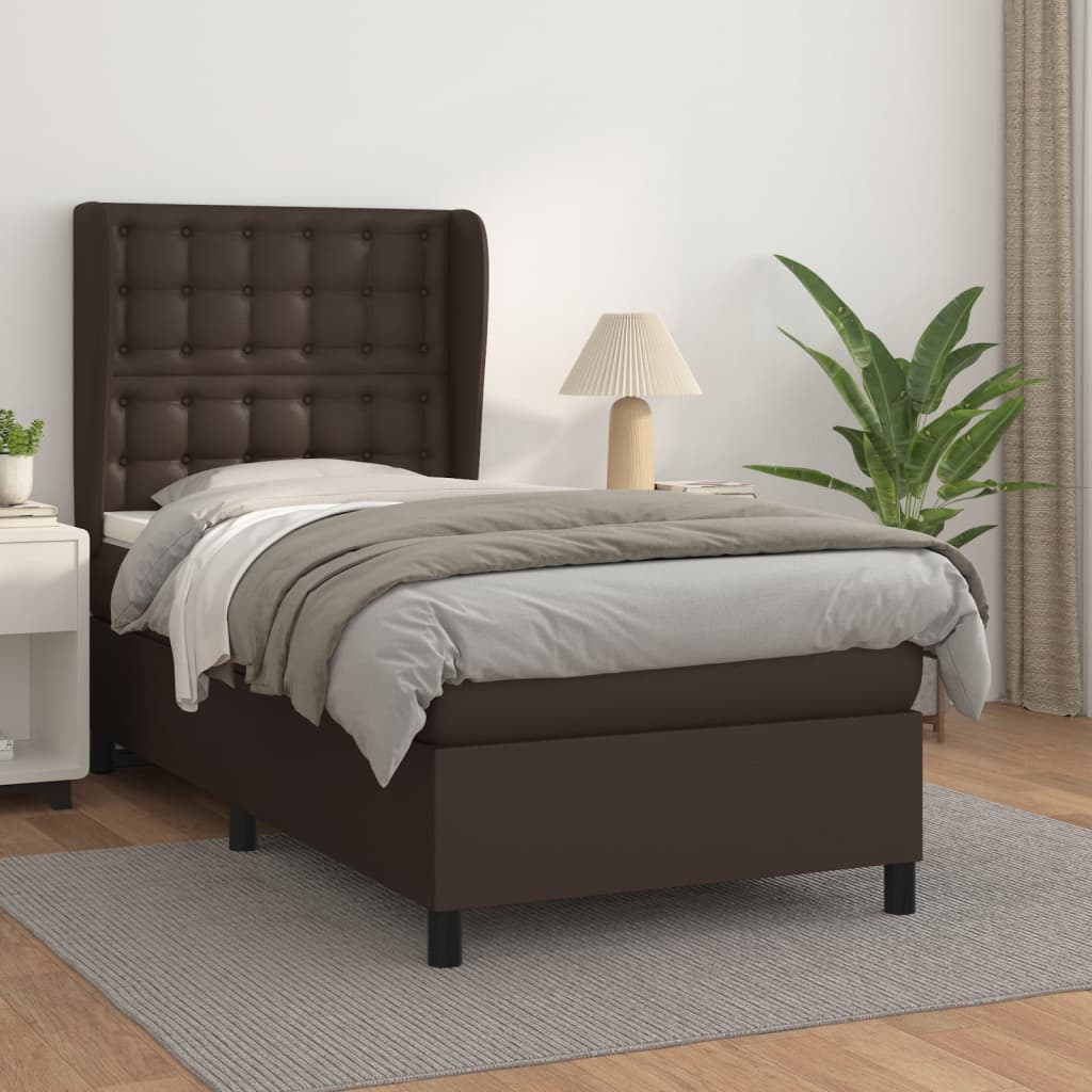 Boxspringbett Mit Matratze Kunstleder Braun