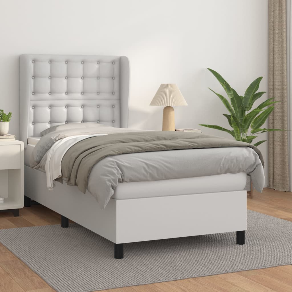 Boxspringbett Mit Matratze Kunstleder Weiß