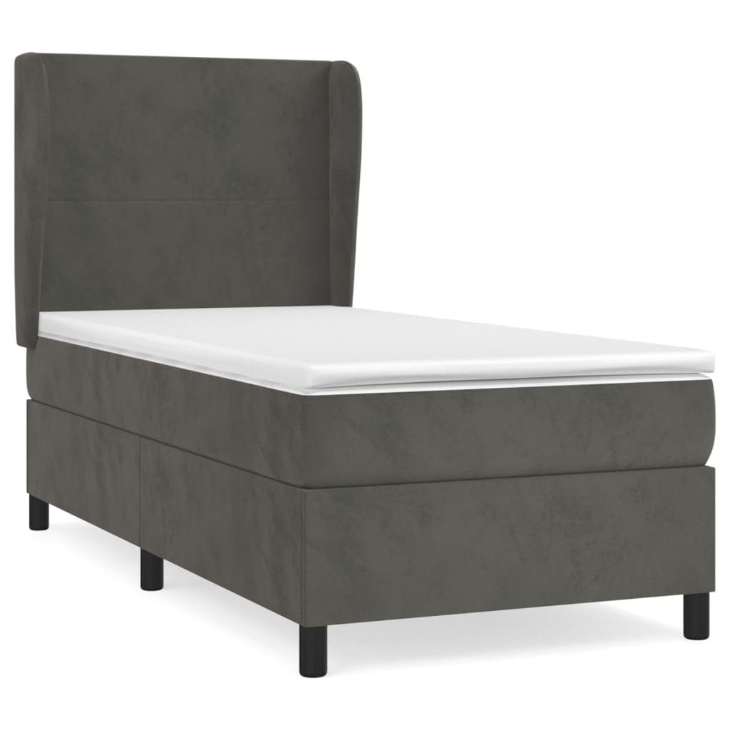 Boxspringbett Mit Matratze Samt Dunkelgrau