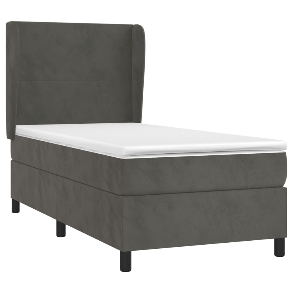 Boxspringbett Mit Matratze Samt Dunkelgrau