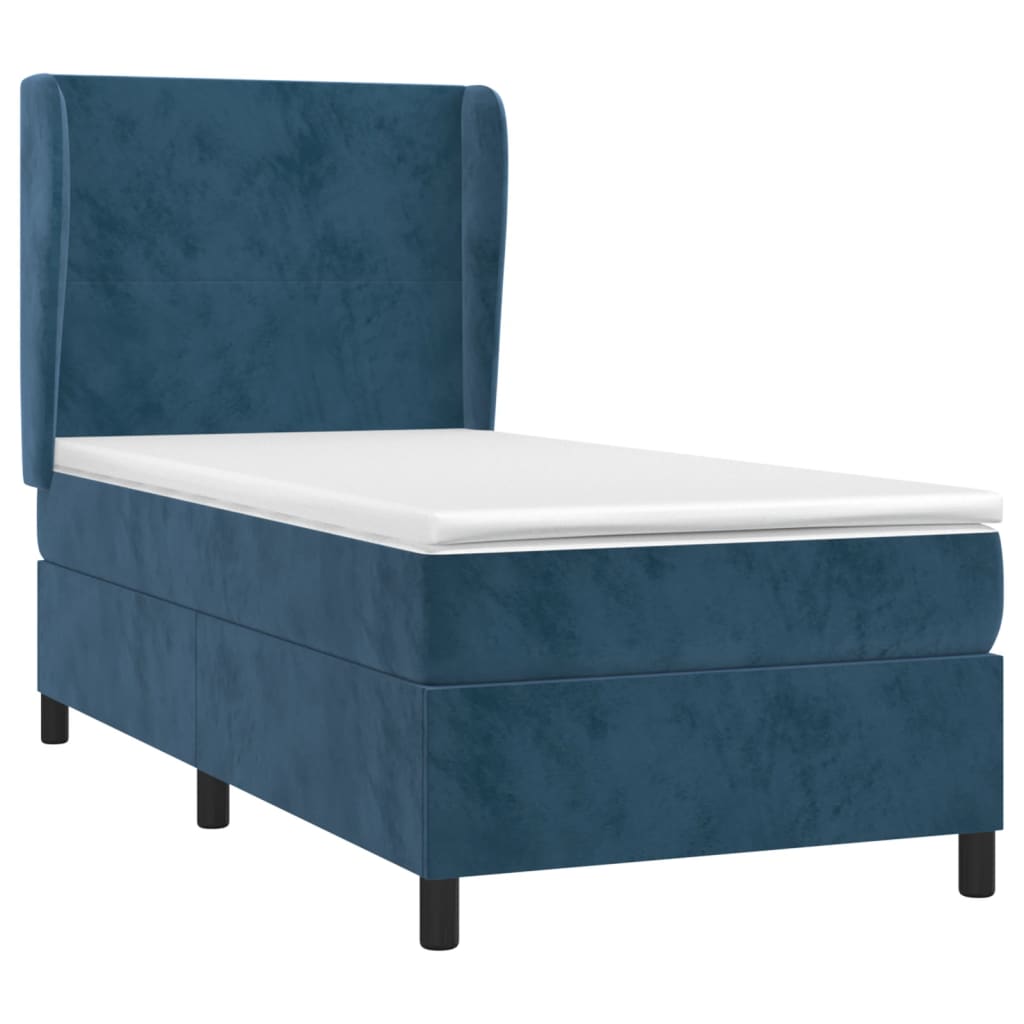 Boxspringbett Mit Matratze Samt Dunkelblau