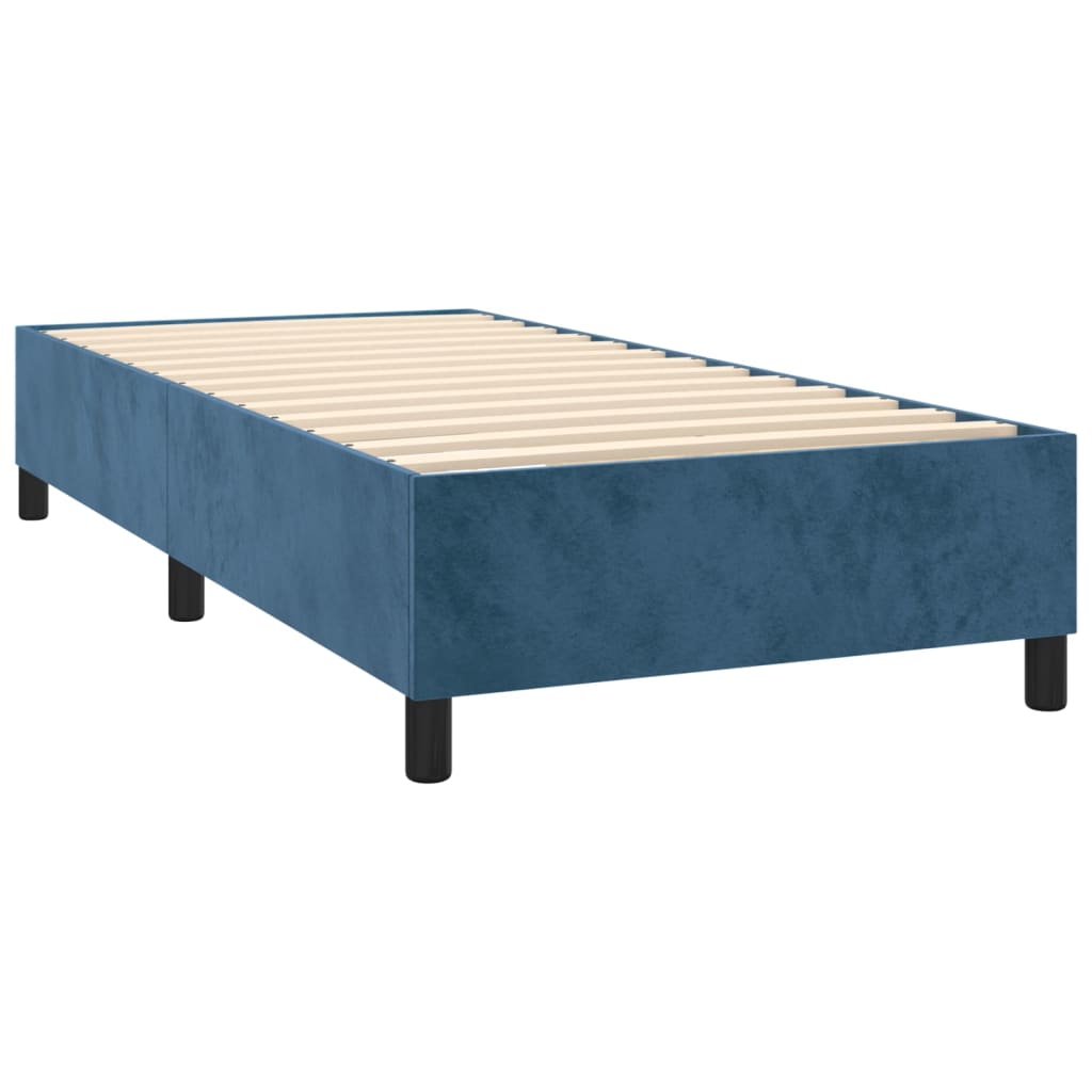 Boxspringbett Mit Matratze Samt Dunkelblau