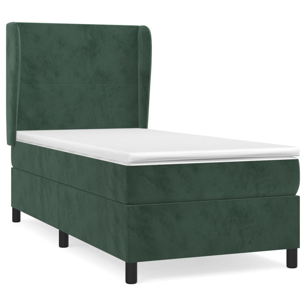 Boxspringbett Mit Matratze Samt Dunkelgrün
