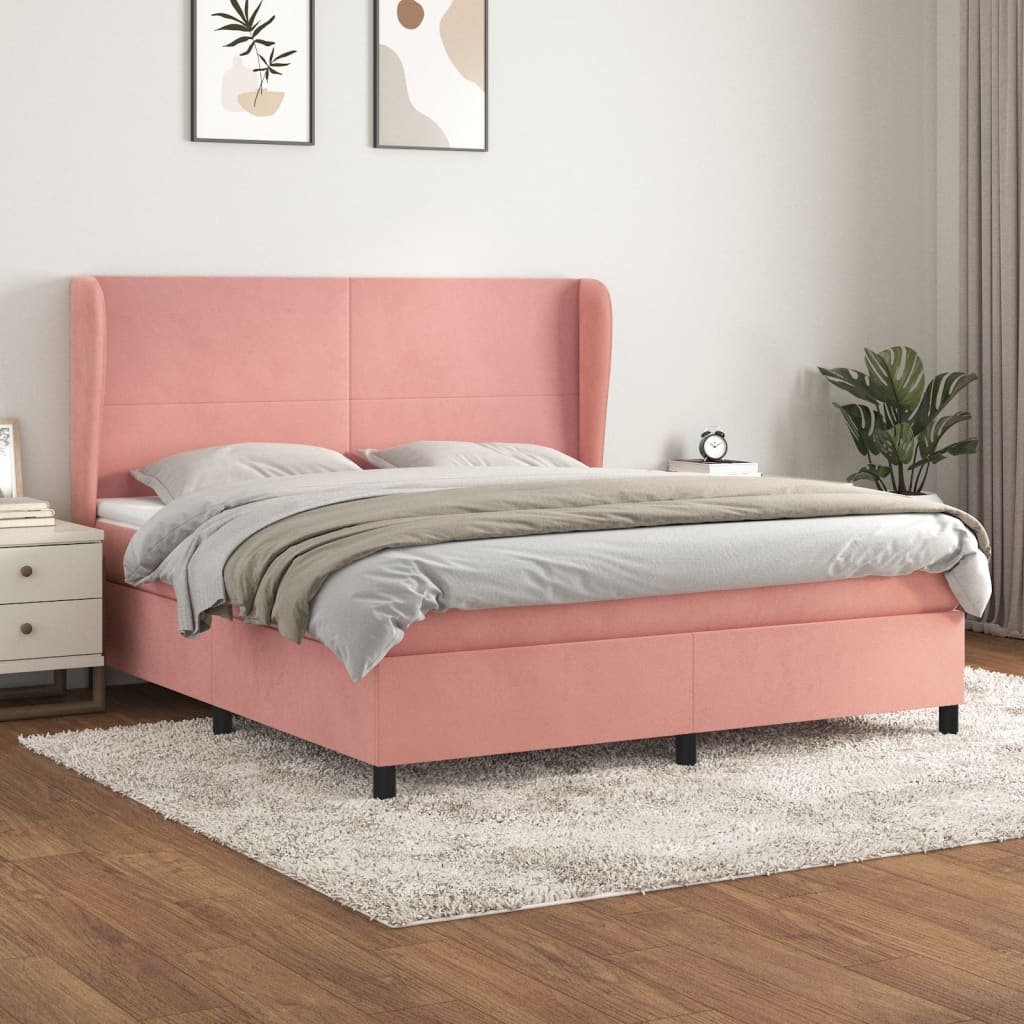 Boxspringbett Mit Matratze Samt Rosa