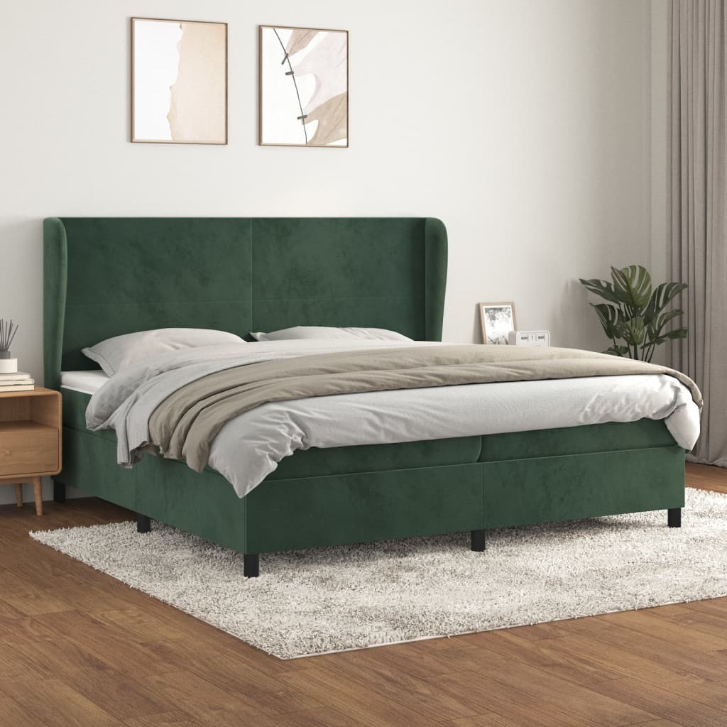 Boxspringbett Mit Matratze Samt Dunkelgrün