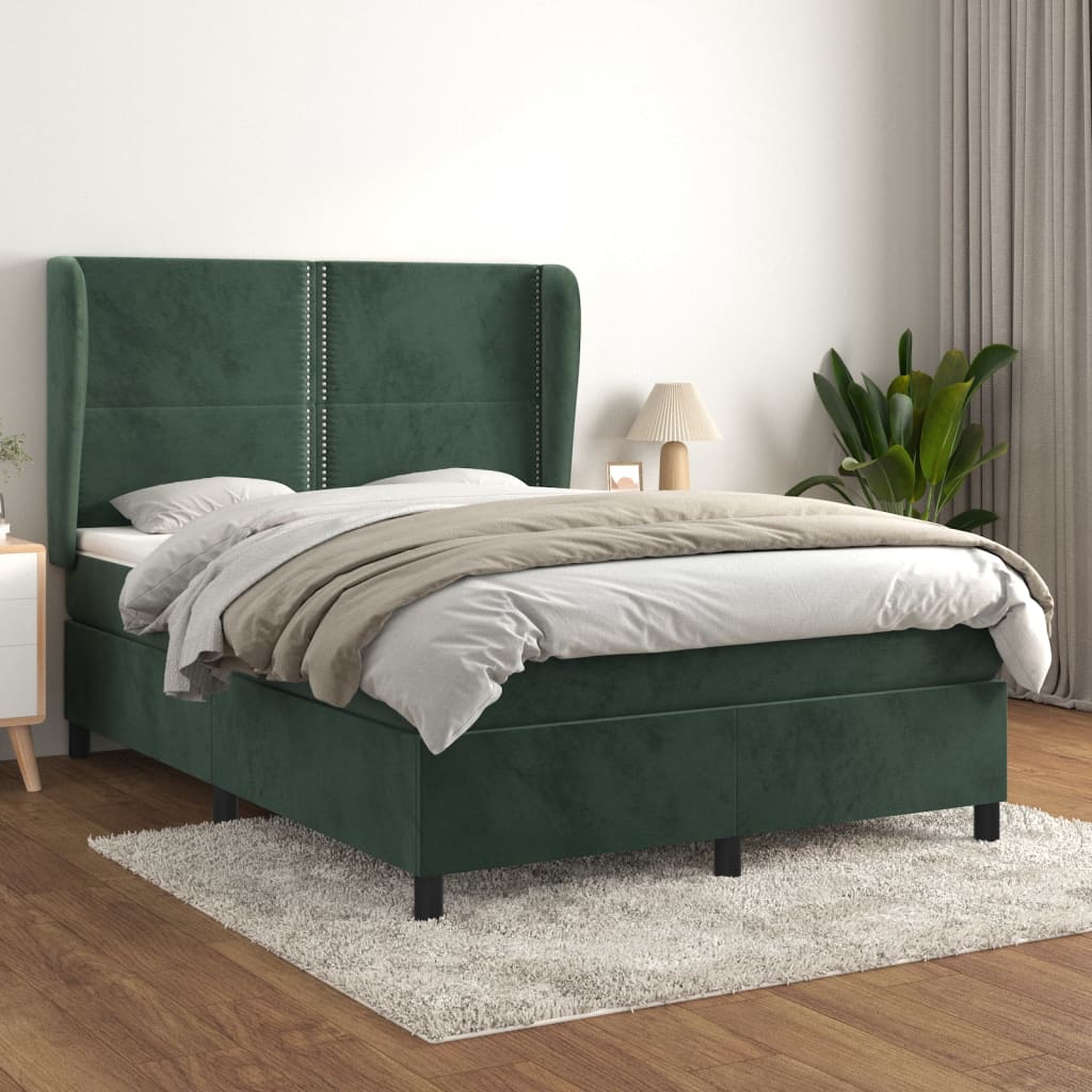 Boxspringbett Mit Matratze Samt Dunkelgrün