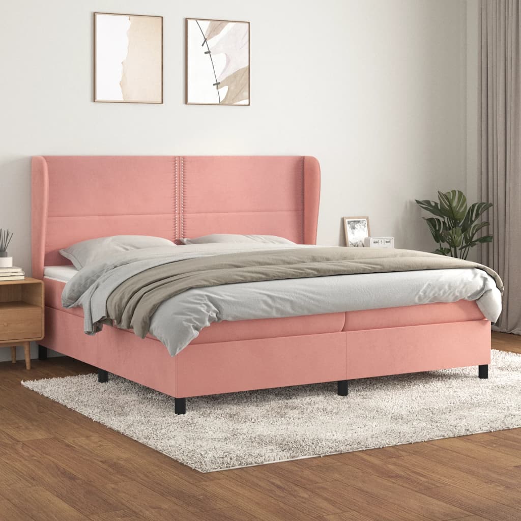 Boxspringbett Mit Matratze Samt Rosa