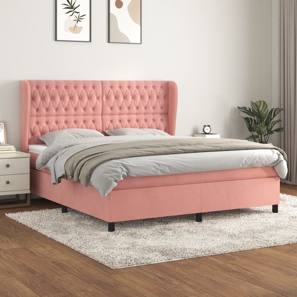 Boxspringbett Mit Matratze Samt Rosa