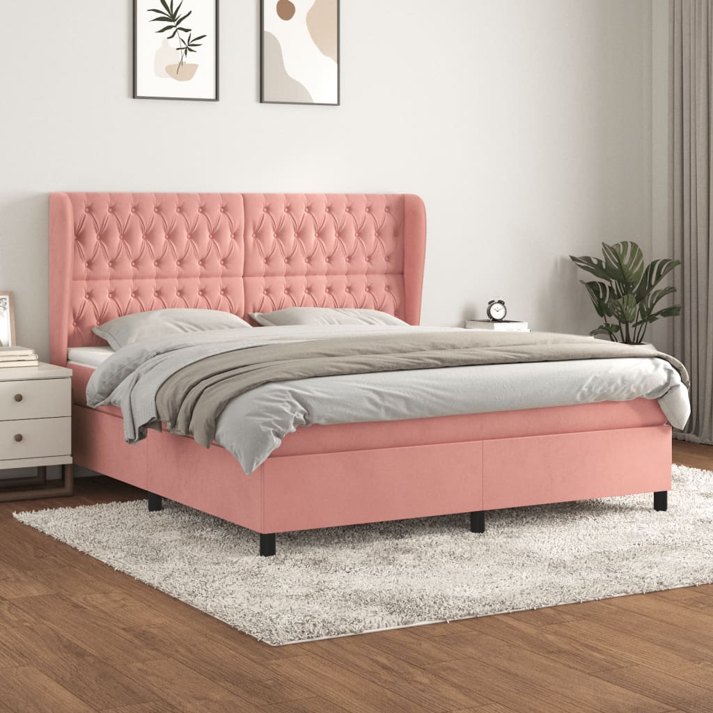 Boxspringbett Mit Matratze Samt Rosa