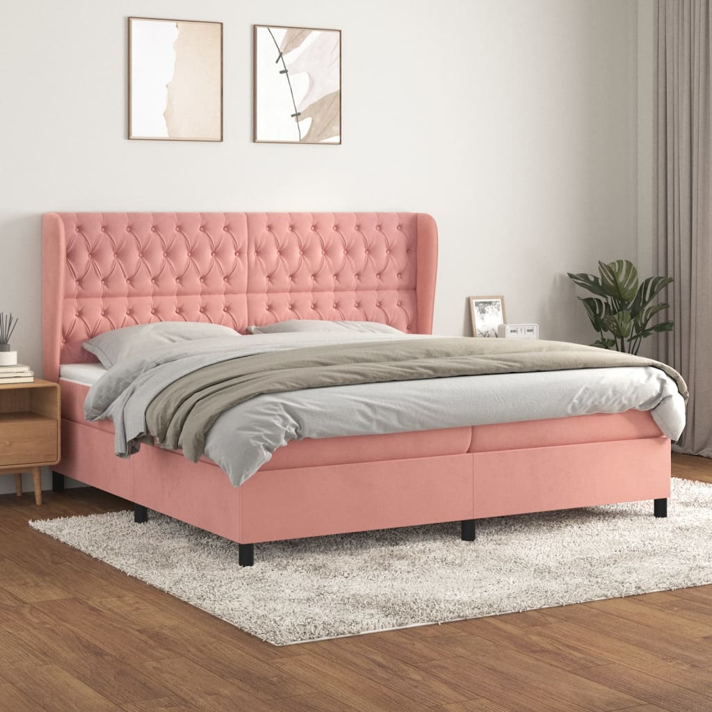 Boxspringbett Mit Matratze Samt Rosa
