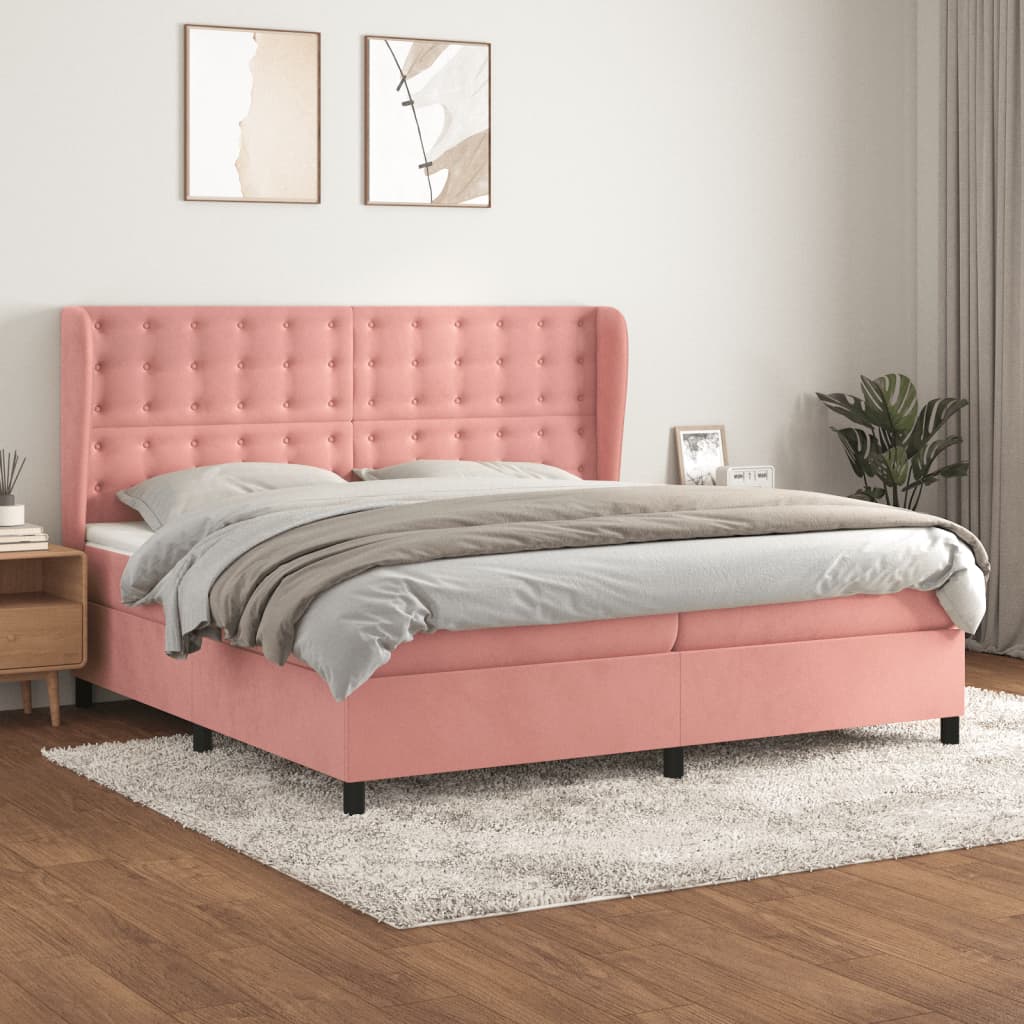 Boxspringbett Mit Matratze Samt Rosa