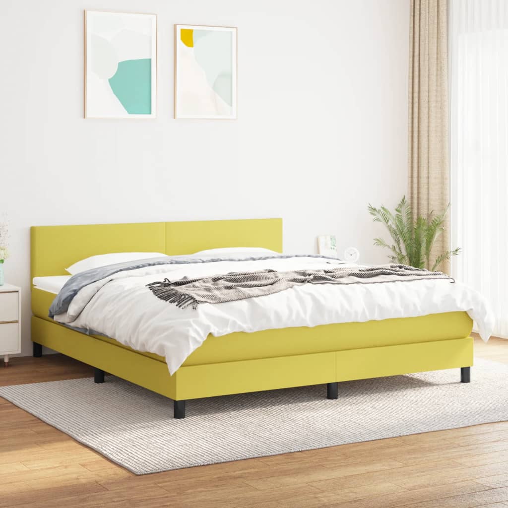 Boxspringbett Mit Matratze Stoff Grün