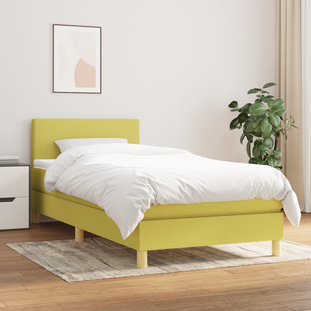 Boxspringbett Mit Matratze Stoff Grün